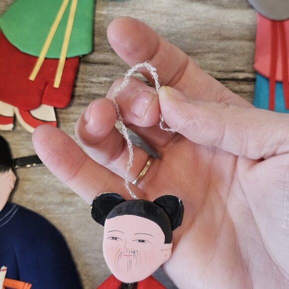 VTG Lot 6 Silk Immortals Of Eternity Chinese Mythology Paper Doll Ornaments - Picture 10 of 16